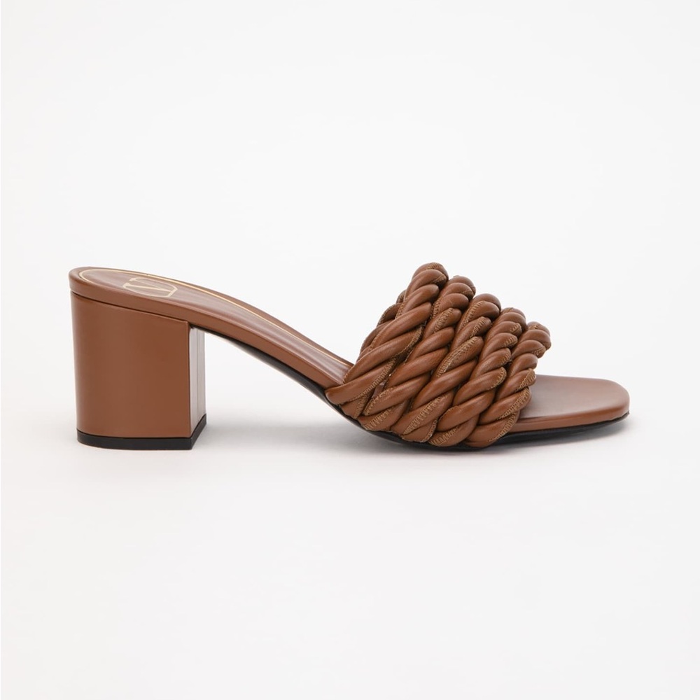 Valentino 60mm Napa Rope Slide Sandals - Size 39